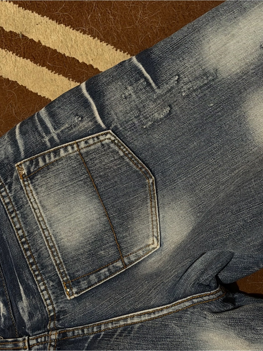 Distressed Dark Blue Men's Denim House Shorts - Picture 12 of 13